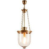 Ashford Metal & Glass Pendant Light, Antique Brass
