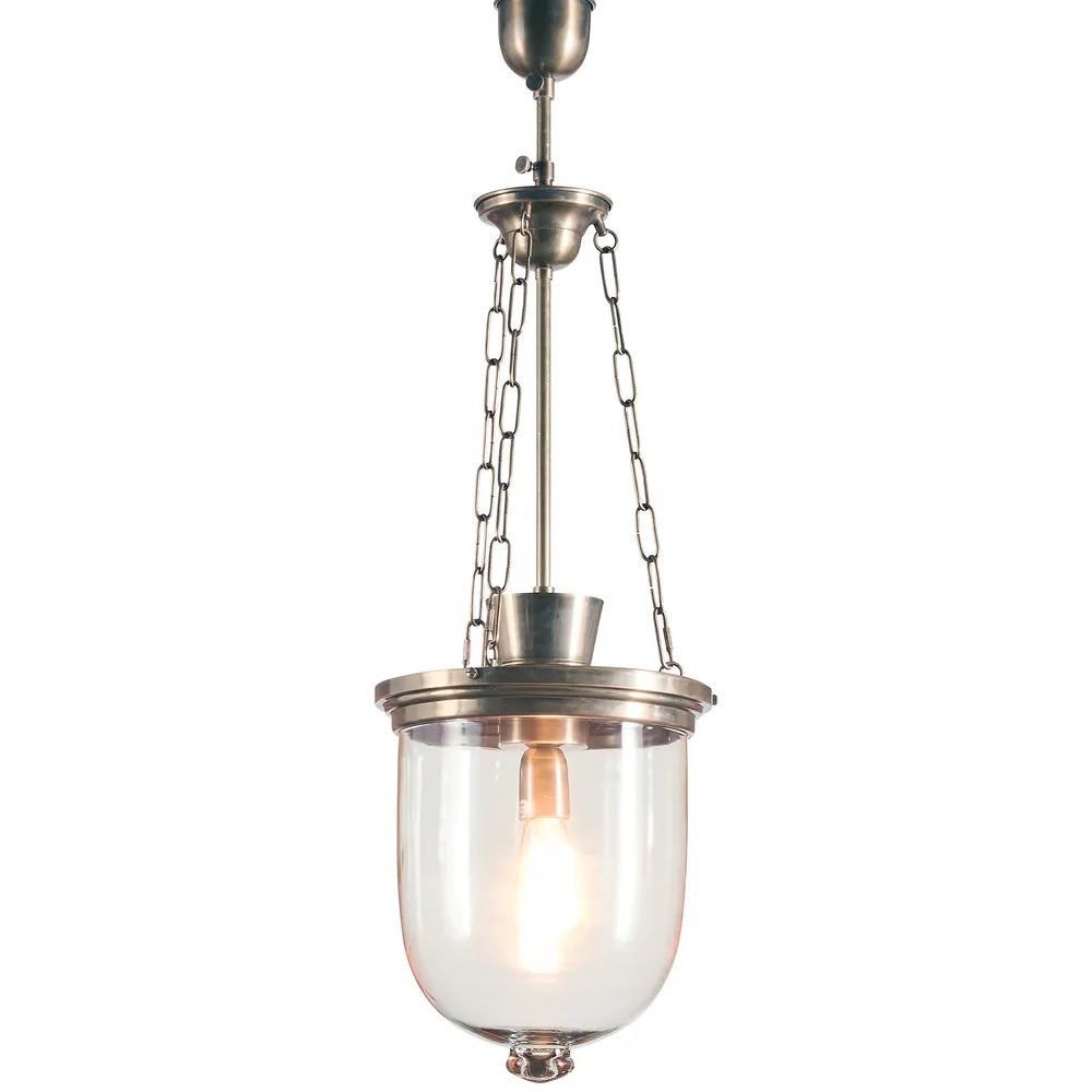 Ashford Metal & Glass Pendant Light, Antique Silver