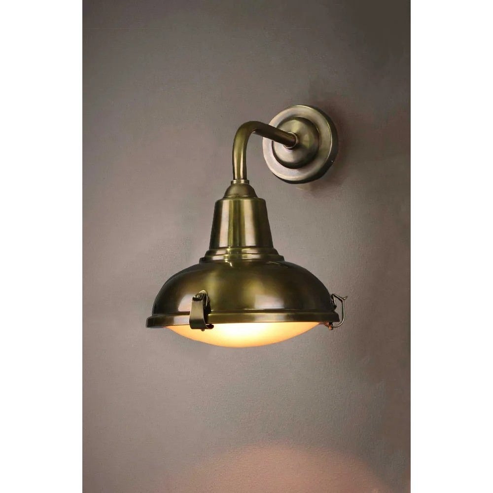 Catalina Metal Indoor / Outdoor Wall Light, Antique Brass