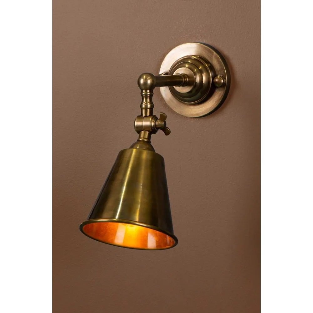 Utopia Brass Wall Light, Antique Brass