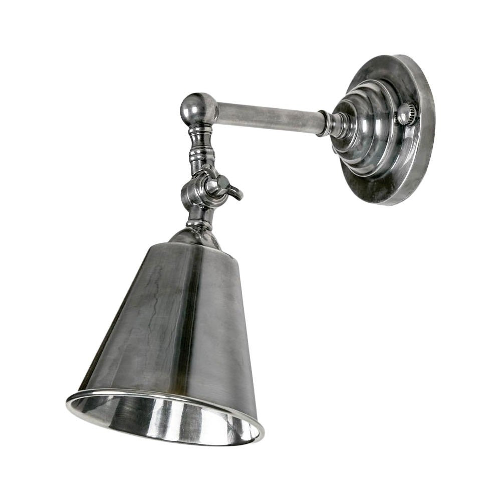 Utopia Brass Wall Light, Antique Silver