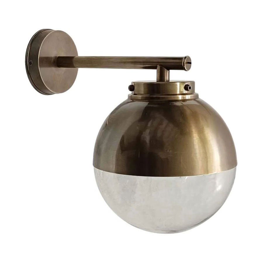 Carrington Brass Outdoor Wall Light, Antique Brass