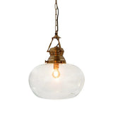 Paddington Glass Pendant Light, Large, Antique Brass
