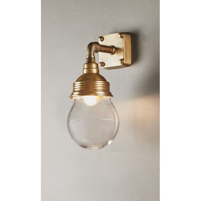 Dover IP54 Metal Indoor / Outdoor Wall Light, Antique Brass