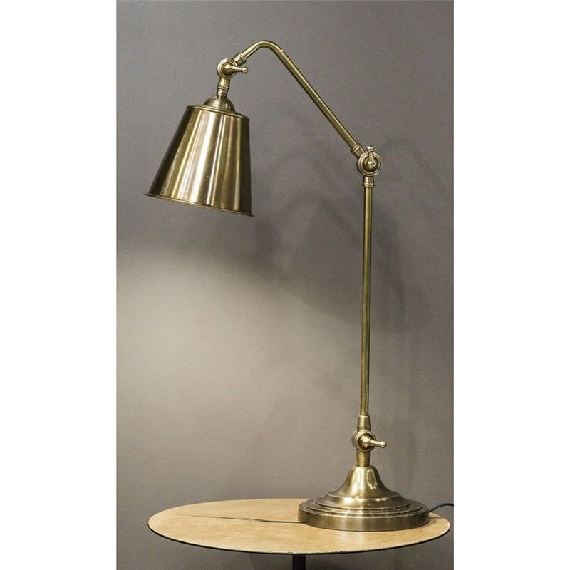 Cuba Metal Adjustable Desk Lamp, Antique Brass