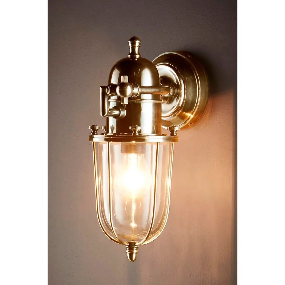 Chapel IP54 Metal Indoor / Outdoor Wall Light, Antique Brass