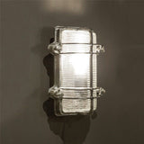 Harley Metal & Glass Bunker Wall Light, Antique Silver