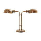 Picardy Metal Double Shade Desk Lamp, Antique Brass