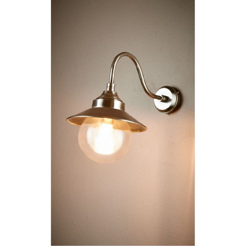 Zermatt Retro Outdoor Metal & Glass Wall Sconce, Antique Silver