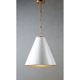 Monte Carlo Metal Pendant Light, Large, White / Brass