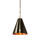 Monte Carlo Metal Pendant Light, Small, Black / Brass