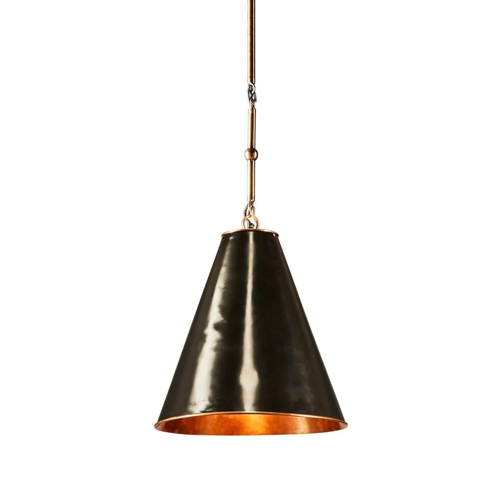 Monte Carlo Metal Pendant Light, Small, Black / Brass