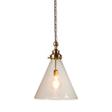 Gadsden Glass Pendant Light, Medium, Antique Brass