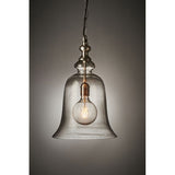 Tivoli Glass Pendant Light, Large, Antique Silver