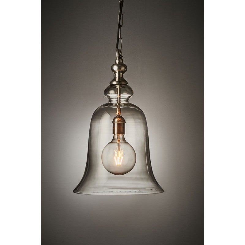 Tivoli Glass Pendant Light, Large, Antique Silver