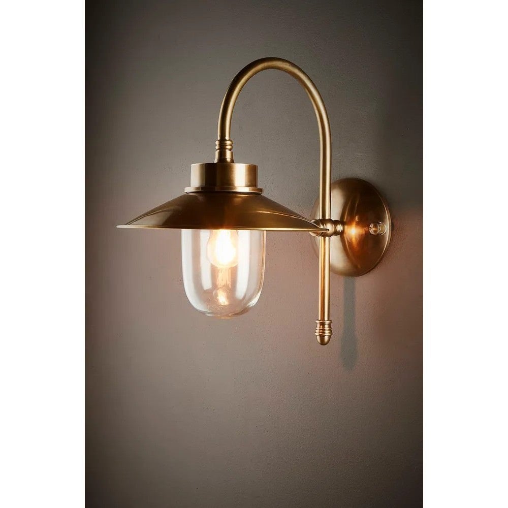 Legacy IP54 Outdoor Metal Wall Light, Antique Brass