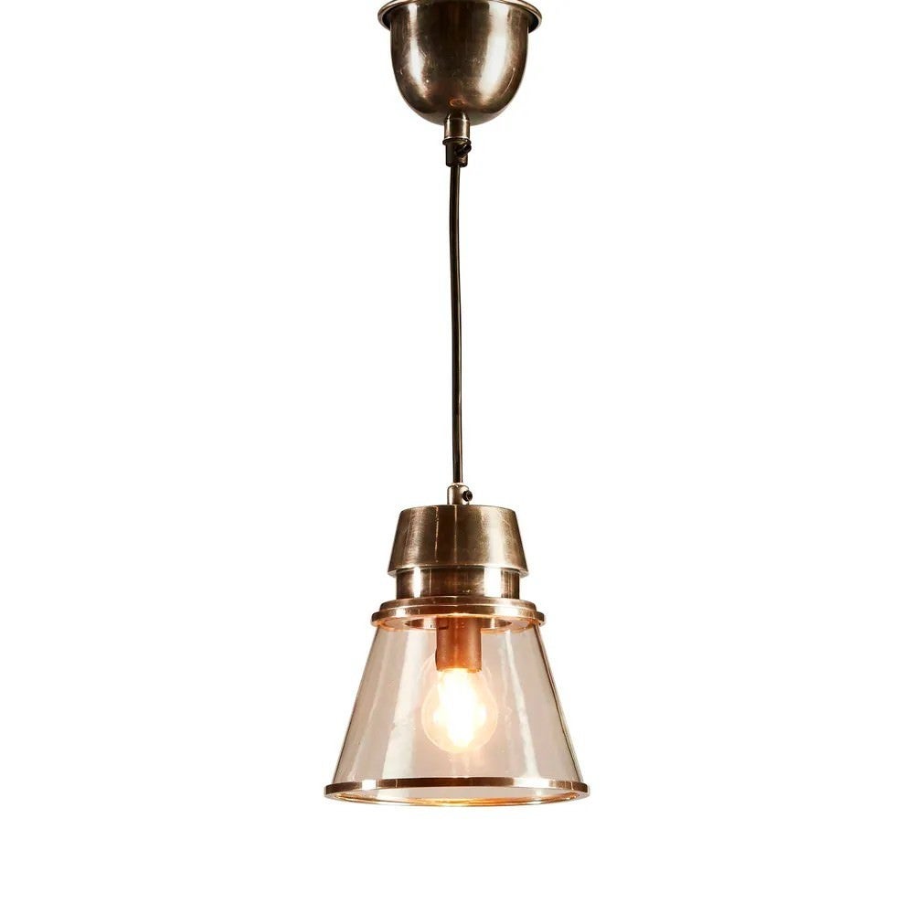 Canberra Glass & Metal Pendant Light, Antique Silver