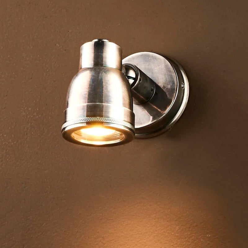 Pasco IP54 Metal Indoor / Outdoor Wall Light, Antique Silver