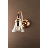 Plaza Brass & Glass Wall Light, Antique Brass