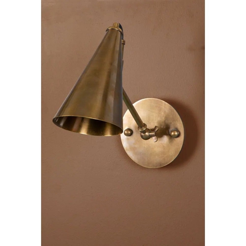 Cloudy Bay Metal Wall Light, Antique Brass