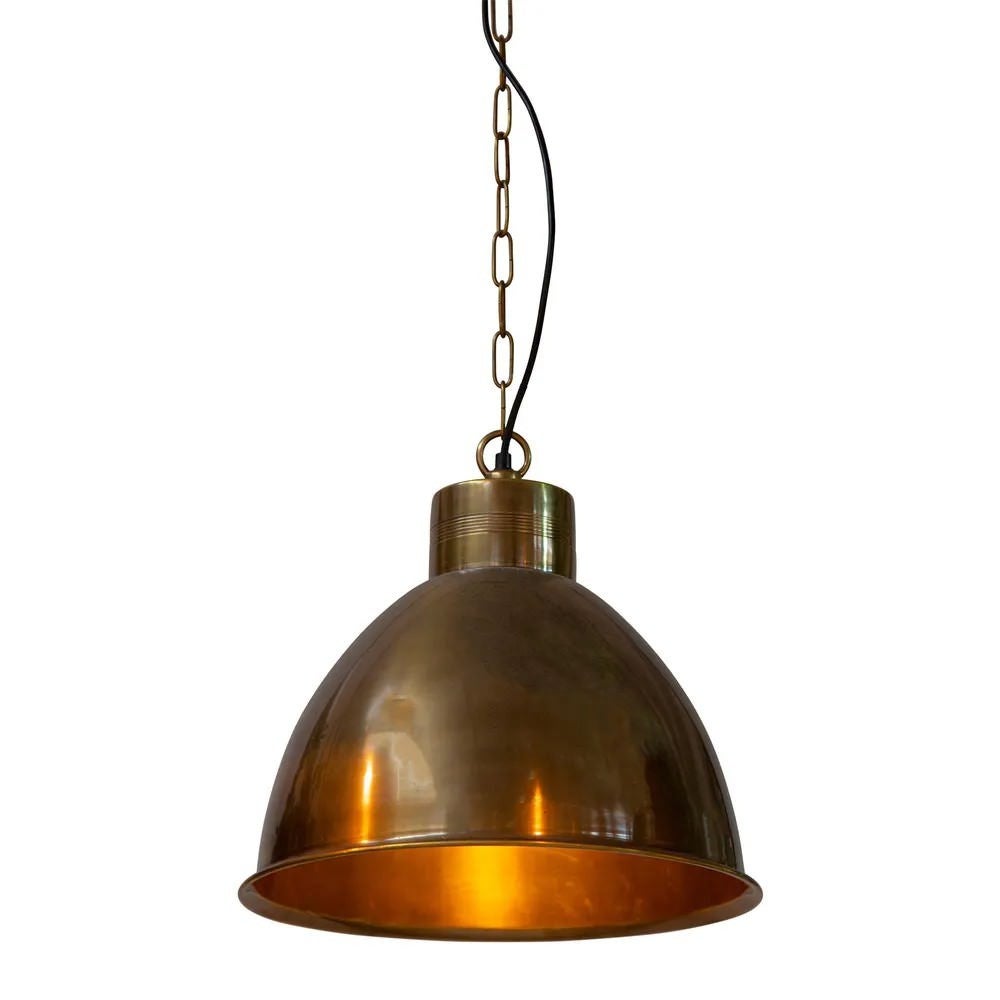 Montana Metal Dome Pendant Light, Antique Brass