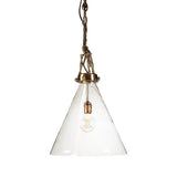 Gadsden Glass Pendant Light, Large, Antique Brass