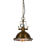 Bedford Metal Pendant Light, Antique Brass