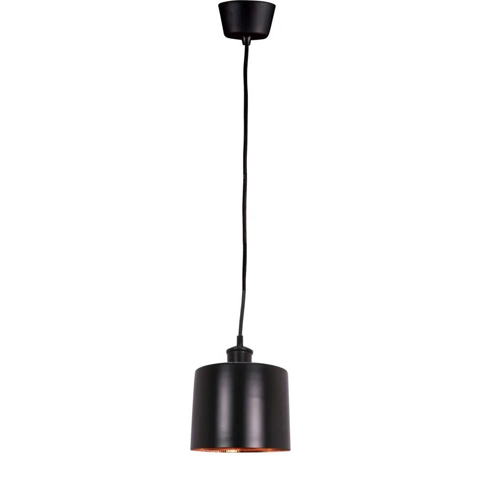 Portofino Metal Pendant Light, Small, Black / Copper