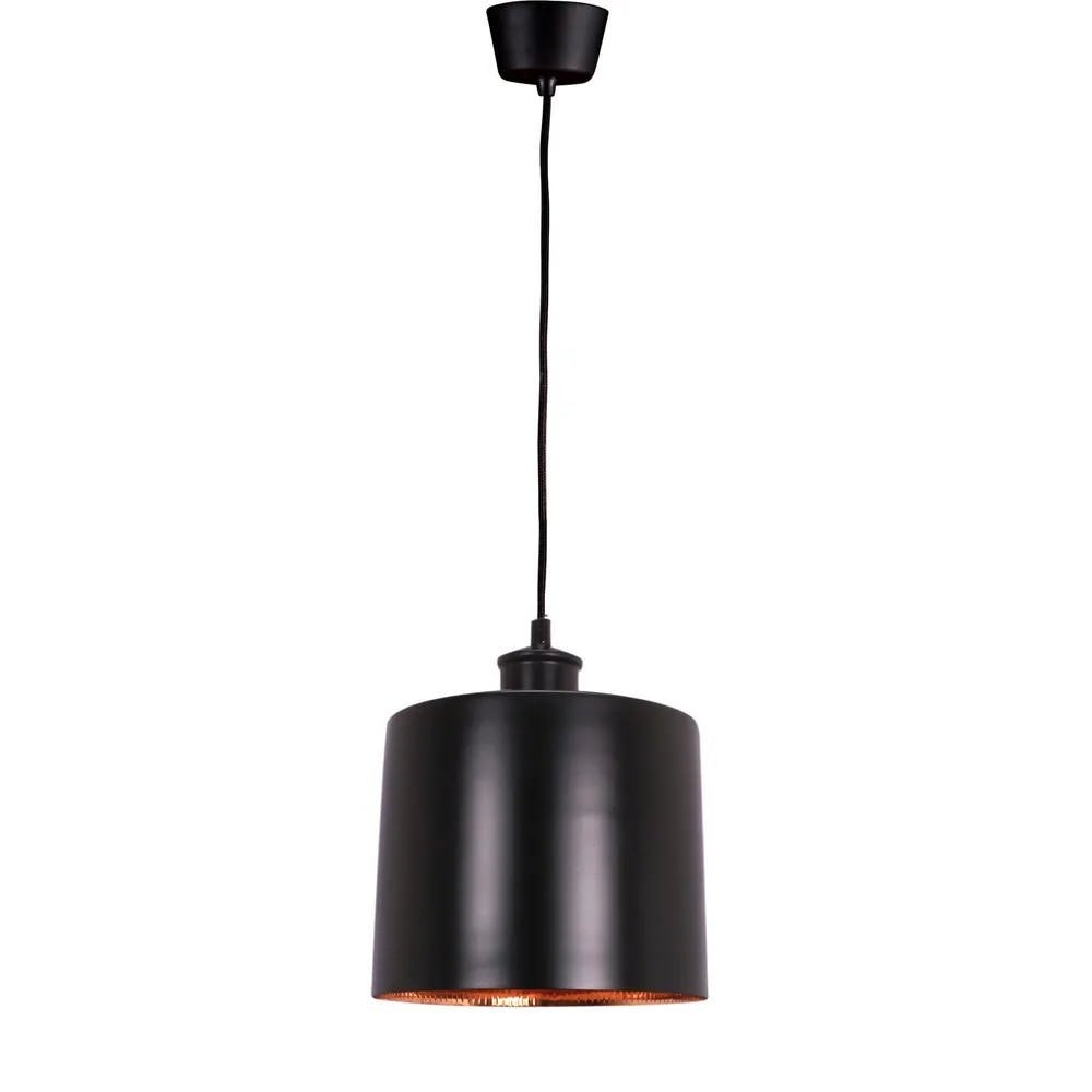 Portofino Metal Pendant Light, Large, Black / Copper