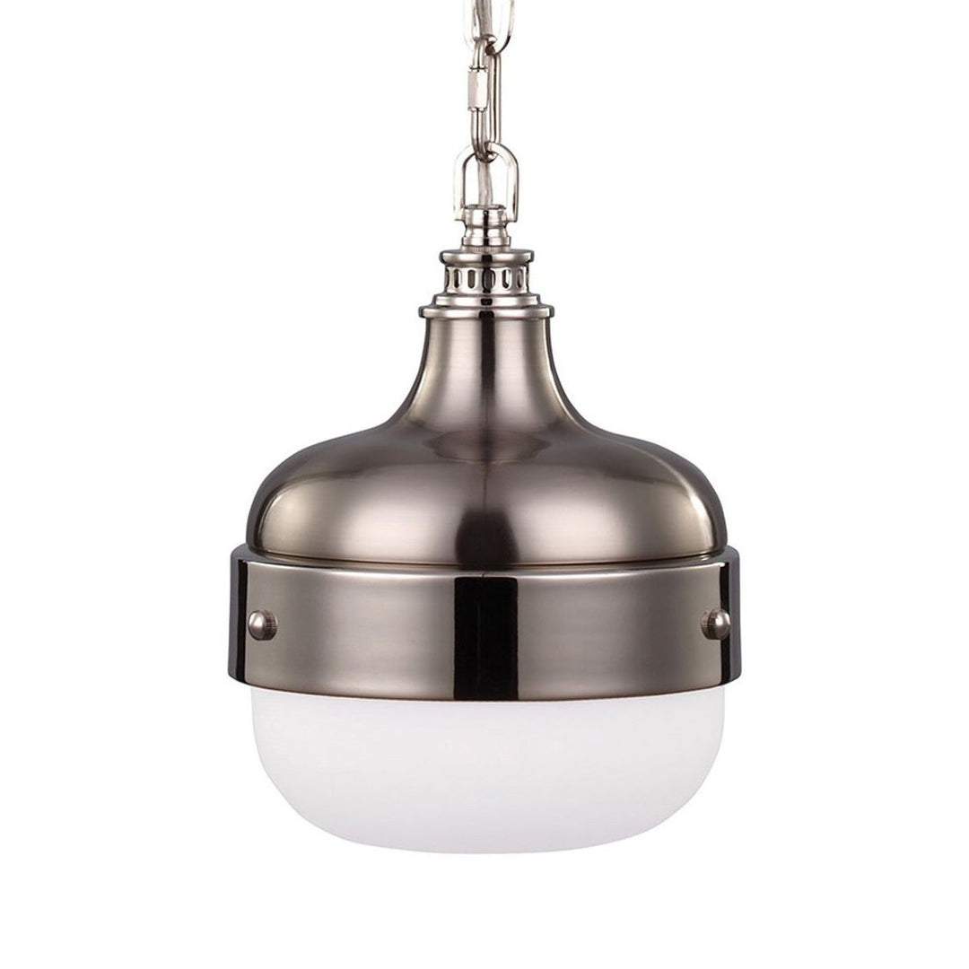 Cadence Metal & Glass Pendant Light, Small, Polished Nickel