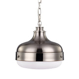 Cadence Metal & Glass Pendant Light, Large, Polished Nickel