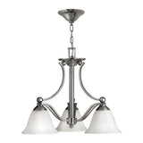 Bolla Glass & Metal Chandelier, 3 Light