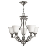 Bolla Glass & Metal Chandelier, 5 Light