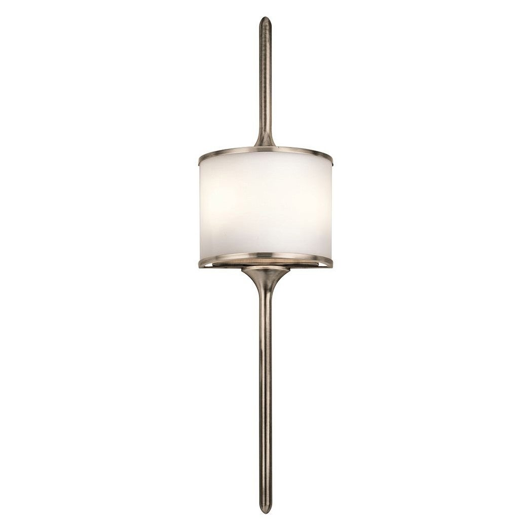Mona IP44 Metal & Glass Wall Light, Large, Classic Pewter