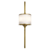 Mona IP44 Metal & Glass Wall Light, Large, Natural Brass