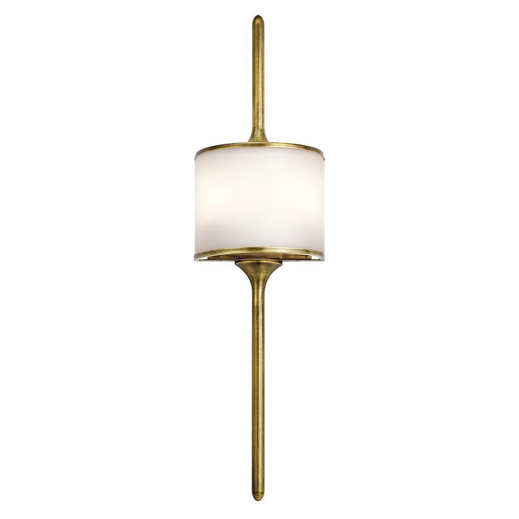 Mona IP44 Metal & Glass Wall Light, Large, Natural Brass