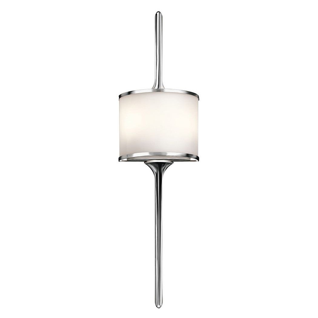 Mona IP44 Metal & Glass Wall Light, Large, Polished Chrome