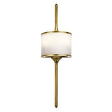 Mona IP44 Metal & Glass Wall Light, Small, Natural Brass