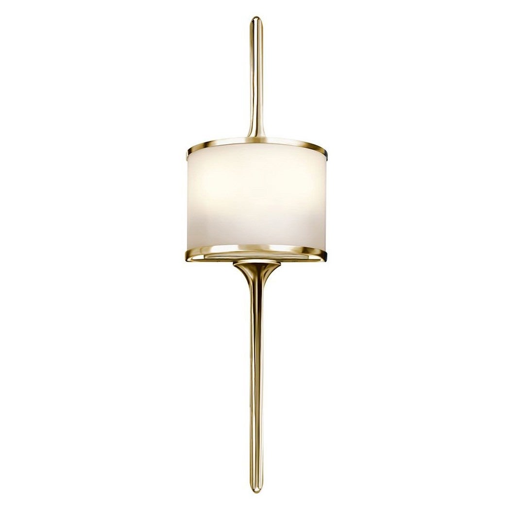 Mona IP44 Metal & Glass Wall Light, Small, Polished Brass