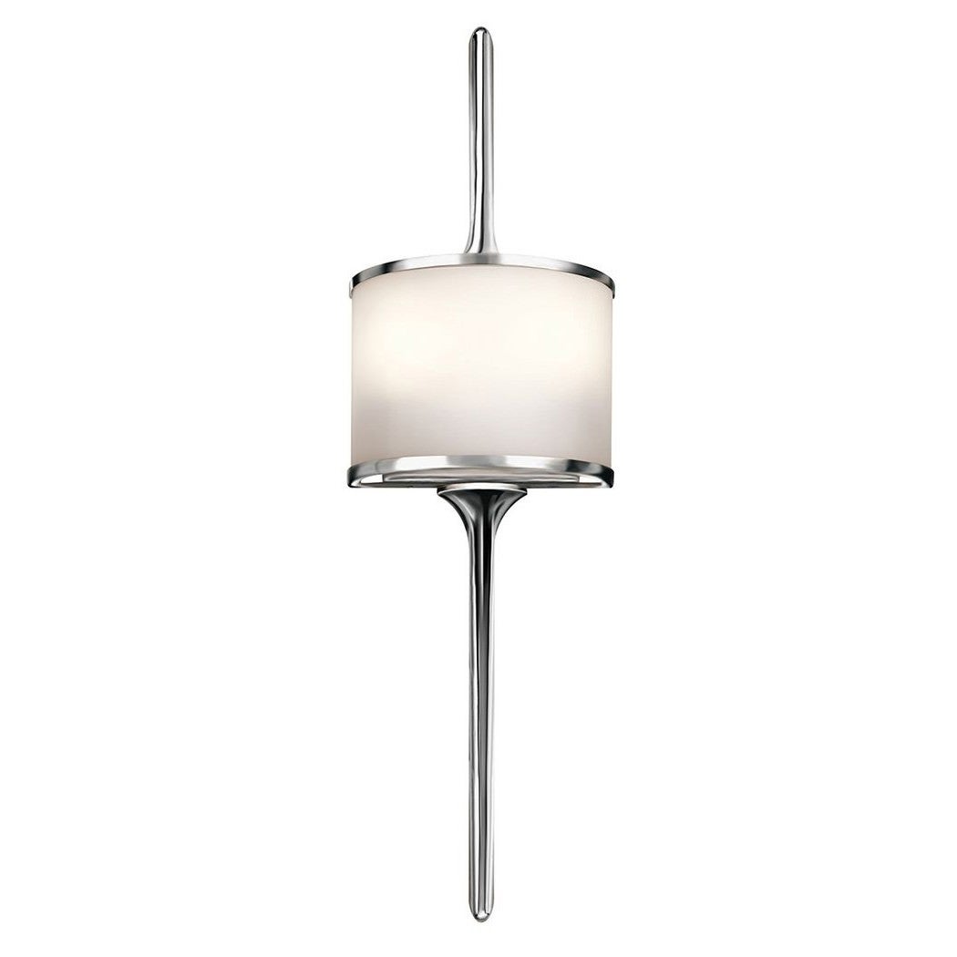 Mona IP44 Metal & Glass Wall Light, Small, Polished Chrome