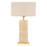 Ashley Travertine & Iron Base Table Lamp