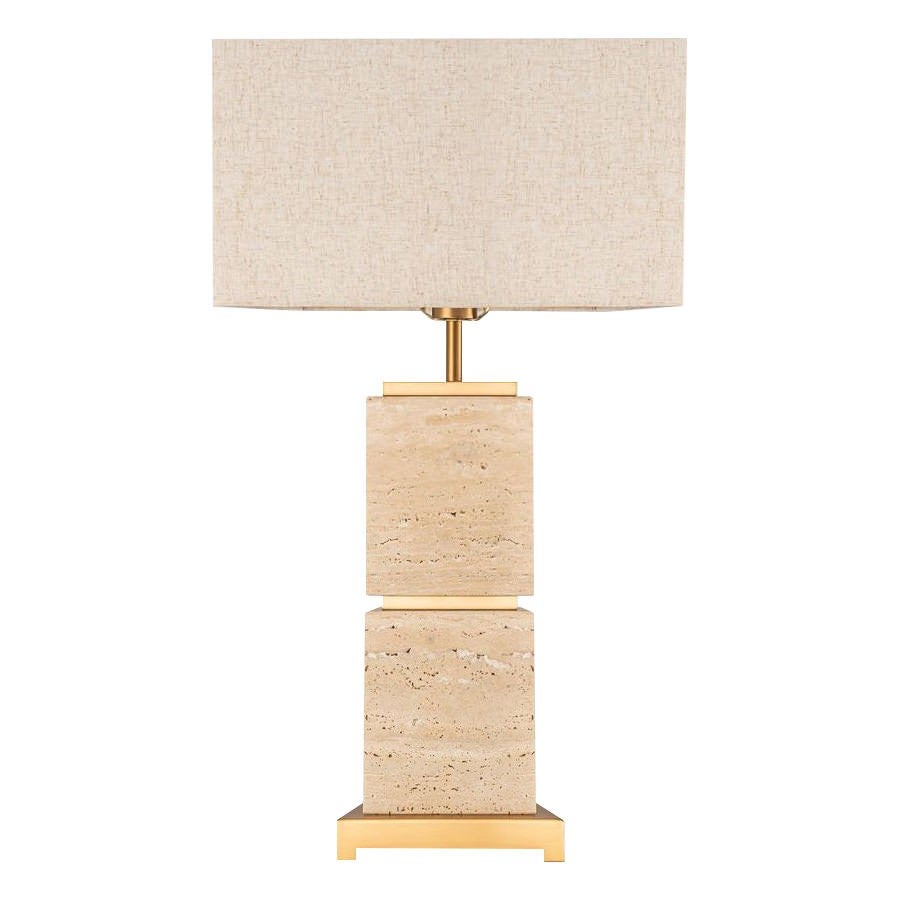 Ashley Travertine & Iron Base Table Lamp