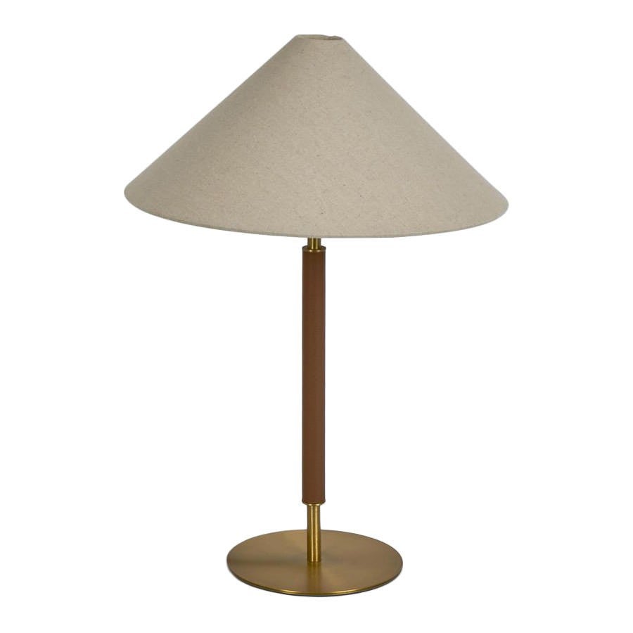 Huntley Leather & Metal Base Table Lamp