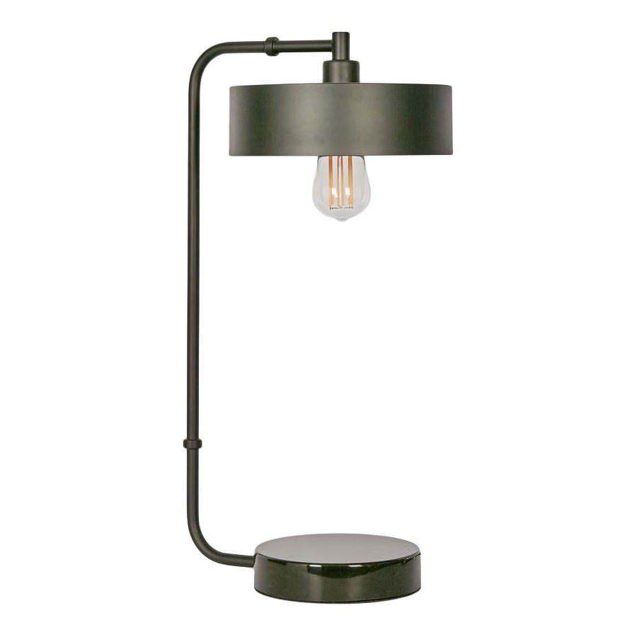 Atlas Brass & Marble Table Lamp, Black