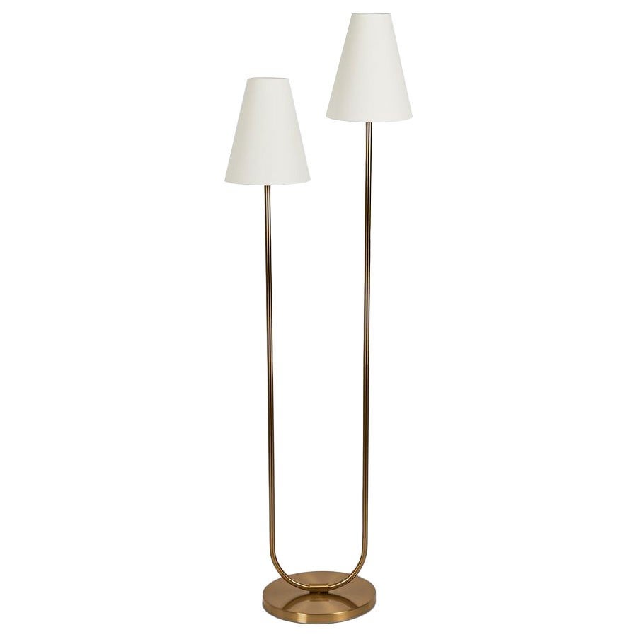 Aspen Brass Base Floor Lamp, Antique Brass