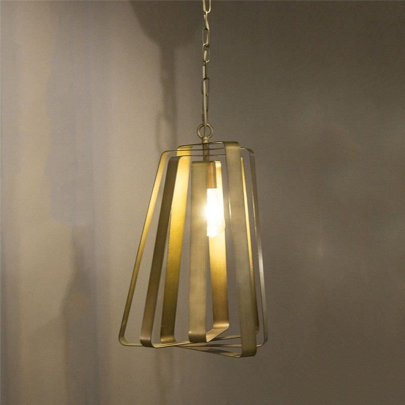 Mona Vale Metal Spiral Pendant Light, Brass