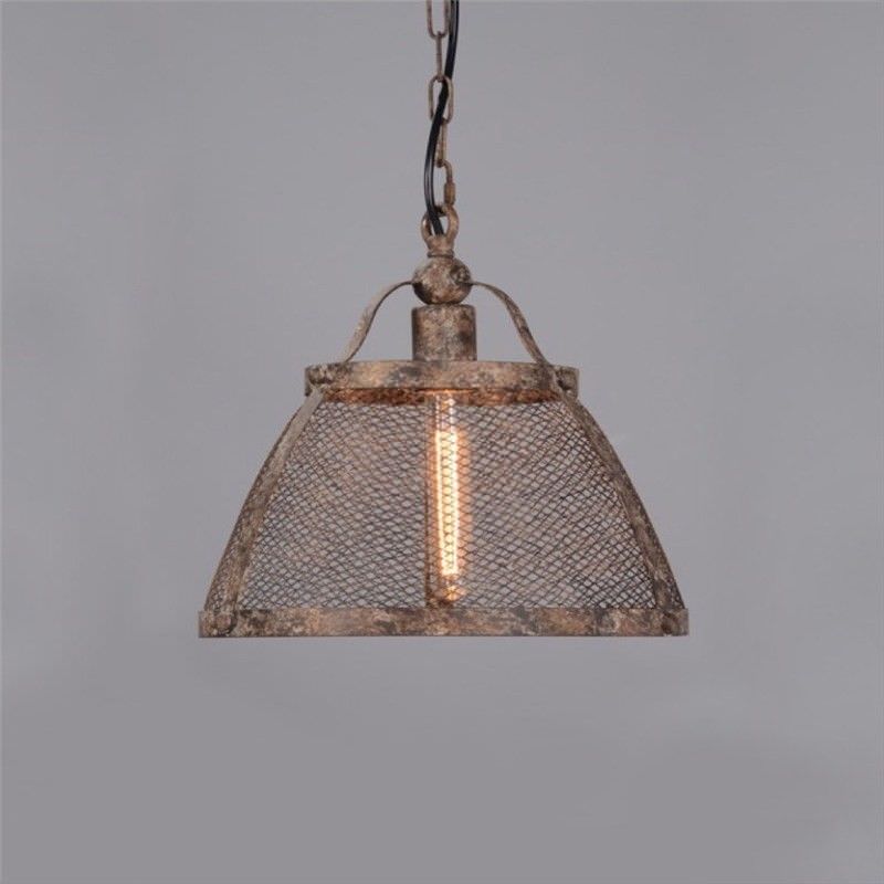 Lorenzo Metal Mesh Pendant Light, Large, Rust