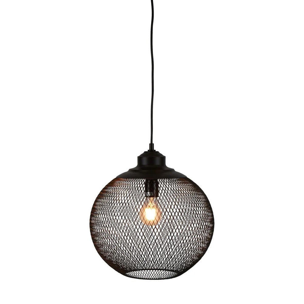 Carlo Metal Mesh Pendant Light, Medium, Black