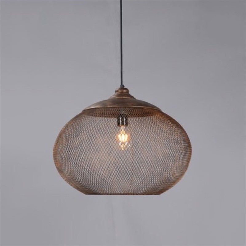 Carlo Metal Mesh Pendant Light, Large, Rust