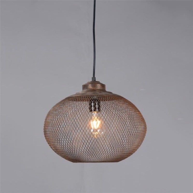 Carlo Metal Mesh Pendant Light, Medium, Rust